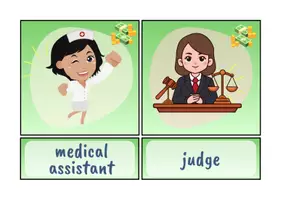 Vorschau - Bildkarten - jobs -Flashcards with pics & words (Englisch) - Seite 1