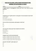 anteprima - Quiz - Applicare punteggiatura minima per separare le frasi - Pagina 1