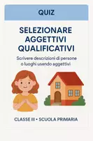 anteprima - Quiz - Selezionare aggettivi qualificativi - Pagina di copertina