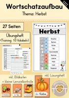 Vorschau - Arbeitsblätter - Wortschatzheft: Herbst - Deckblatt