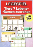 Vorschau - Bildkarten - Tiere und ihre Lebensräume – Zuordnungsspiel mit 25 A4-Seiten für Kita & Grundschule - Deckblatt