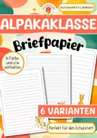 Vorschau - Arbeitsblätter - Alpakaklasse - Briefpapier - Deckblatt