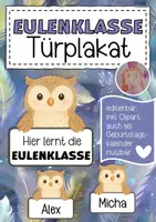 Vorschau - Poster - Eulenklasse Türplakat / Geburtstagskalender - Deckblatt