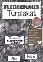 Vorschau - Poster - Fledermausklasse Türplakat / Geburtstagskalender - Deckblatt