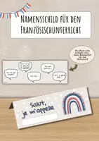Vorschau - Bildkarten - Namensschild für den Französischunterricht - Deckblatt