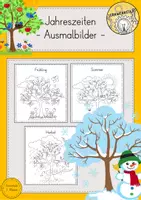 Vorschau - Mal- und Bastelvorlagen - Ausmalbilder vier Jahreszeiten Baum Kunst Vorschule - Deckblatt