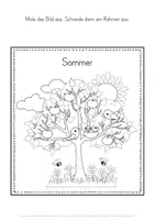 Vorschau - Mal- und Bastelvorlagen - Ausmalbilder vier Jahreszeiten Baum Kunst Vorschule - Seite 3
