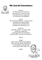 Vorschau - Mal- und Bastelvorlagen - Wir sind die Löwenklasse – Lied, Liedertext & Ausmalbilder - Seite 1