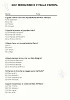 anteprima - Quiz - Regioni fisiche d´Italia e d´Europa - Quiz - Pagina 1