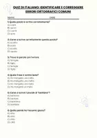 anteprima - Quiz - Identificare e correggere errori ortografici comuni - Pagina 1