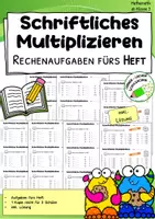 Vorschau - Arbeitsblätter - Schriftliche Multiplikation – Rechenaufgaben fürs Heft im ZR 1000 - Deckblatt