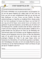Vorschau - Arbeitsblätter - Stadt im Mittelalter Arbeitsblätter mit Lösungen Geschichte - Seite 1