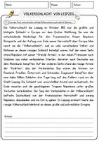 Vorschau - Arbeitsblätter - Völkerschlacht von Leipzig Arbeitsblätter mit Lösungen Geschichte - Seite 1