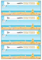 Vorschau - Mal- und Bastelvorlagen - Sommerferiengruß Wassereis in 4 Varianten Strand-Edition - Seite 3