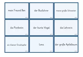 Vorschau - Spiele - Satzglieder-Puzzle / Umstellprobe (Subjekt, Prädikat, Zeitbestimmung, Ortsbestimmung) - Seite 2