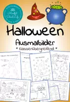 Vorschau - Mal- und Bastelvorlagen - Ausmalbilder Halloween: 8 kreative Ausmalbilder und Kreativvorlagen - Deckblatt