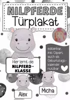 Vorschau - Poster - Nilpferdklasse Türplakat / Geburtstagskalender - Deckblatt