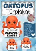 Vorschau - Poster - Oktopusklasse Türplakat / Geburtstagskalender - Deckblatt