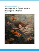 Vorschau - Unterrichtsreihen - Sarah Kirsch – Biografie & Werke Unterrichtseinheit (Klasse 10–12) - Deckblatt