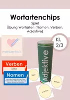 Vorschau - Spiele - Wortarten Chips mit Lösung - Deckblatt
