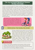 Vorschau - Arbeitsblätter - Summer Sports: Swimming, Volleyball, and Surfing - Seite 1