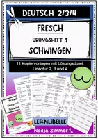 Vorschau - Arbeitsblätter - FRESCH - Schwingen (Sprechschwingen) - Übungsheft mit 11 Seiten und Lösungen, Lineatur 2, 3, 4 - Deckblatt