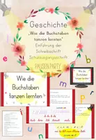 Vorschau - Präsentationen/Tafelbilder - Einführungsgeschichte (Schreibschrift) Wie die Buchstaben tanzen lernten - Deckblatt