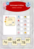 Vorschau - Arbeitsblätter - Klettmappe (TEACCH-Mappe) zur Addition im ZR 100 - Frühling - Deckblatt