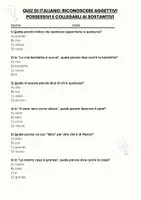 anteprima - Quiz - Riconoscere aggettivi possessivi e collegarli ai sostantivi - Pagina 1