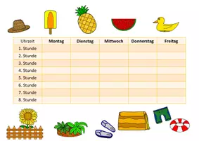 Vorschau - Lehrpläne/Lehrermaterial - Stundenplan im Sommerdesign - Seite 1