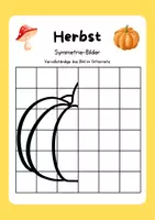 Vorschau - Arbeitsblätter - Herbst Symmetriebilder Ausmalbilder Grundschule - Seite 2