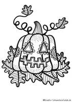 Vorschau - Mal- und Bastelvorlagen - Herbst Ausmalbilder, Kürbis Ausmalbilder für die Grundschule, Malvorlagen für Herbst und Halloween - Seite 1