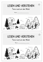 Vorschau - Arbeitsblätter - LESEN UND VERSTEHEN Tiere rund um den Wald - Seite 1