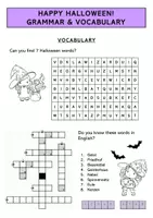 Vorschau - Arbeitsblätter - Halloween Riddles - Crossword - Word Search - Unscramble the words - Deckblatt