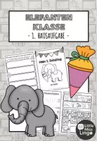 Vorschau - Arbeitsblätter - Elefantenklasse - Mein erster Schultag - Erste Hausaufgabe - Einschulung - Deckblatt