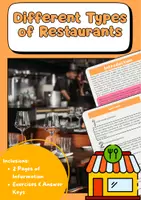 Vorschau - Arbeitsblätter - Types of Restaurants: Fast Food to Fine Dining - Deckblatt