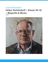 Vorschau - Unterrichtsreihen - Volker Schlöndorff – Biografie & Werke Unterrichtsmaterial (Klasse 10–12) - Deckblatt