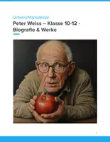Vorschau - Unterrichtsreihen - Peter Weiss – Biografie & Werke Unterrichtsmaterial (Klasse 10–12) - Deckblatt