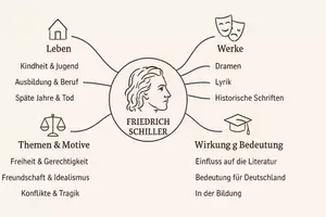 Vorschau - Arbeitsblätter - AB mit Fragen zum Thema "Friedrich Schiller " + Lösungsblatt + Mindmap + Infografiken - Seite 2