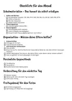 Vorschau - Anderer Materialtyp - Checkliste für das tägliche Ranzenpacken (2) - Deckblatt
