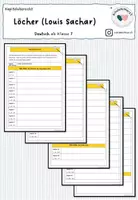 Vorschau - Arbeitsblätter - Kapitelübersicht "Löcher" (Louis Sachar) - Deckblatt