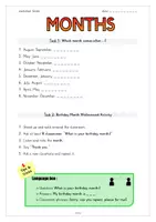 Vorschau - Arbeitsblätter - weekdays, months worksheets (mit Lösung) - Seite 1
