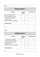 Vorschau - Arbeitsblätter - Digitales Bewertungsraster für das Notenkochen im AES- Unterricht für die Schulküche ab Klasse 6 - Seite 1
