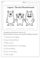 Vorschau - Arbeitsblätter - Logical Monster - Seite 1