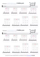 Aperçu - Feuilles d'exercices - maths calculs posés entrainements - Page 1