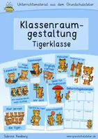 Vorschau - Poster - Klassenraumgestaltung: Tigerklasse (Schilder) - Deckblatt