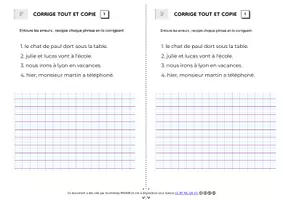 Aperçu - Feuilles d'exercices - corrige-tout-et-copie-période 1 - Page 1