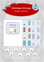 Vorschau - Arbeitsblätter - Klettmappe (TEACCH-Mappe) zum Mengenvergleich - Fahrzeuge - Deckblatt