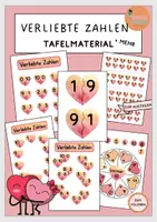 Vorschau - Poster - Verliebte Zahlen Tafelmaterial - Zahlenraum 10 - Deckblatt