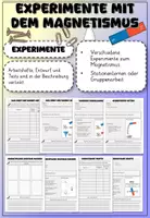 Vorschau - Stundenentwürfe - Experimente Magnetismus - Deckblatt